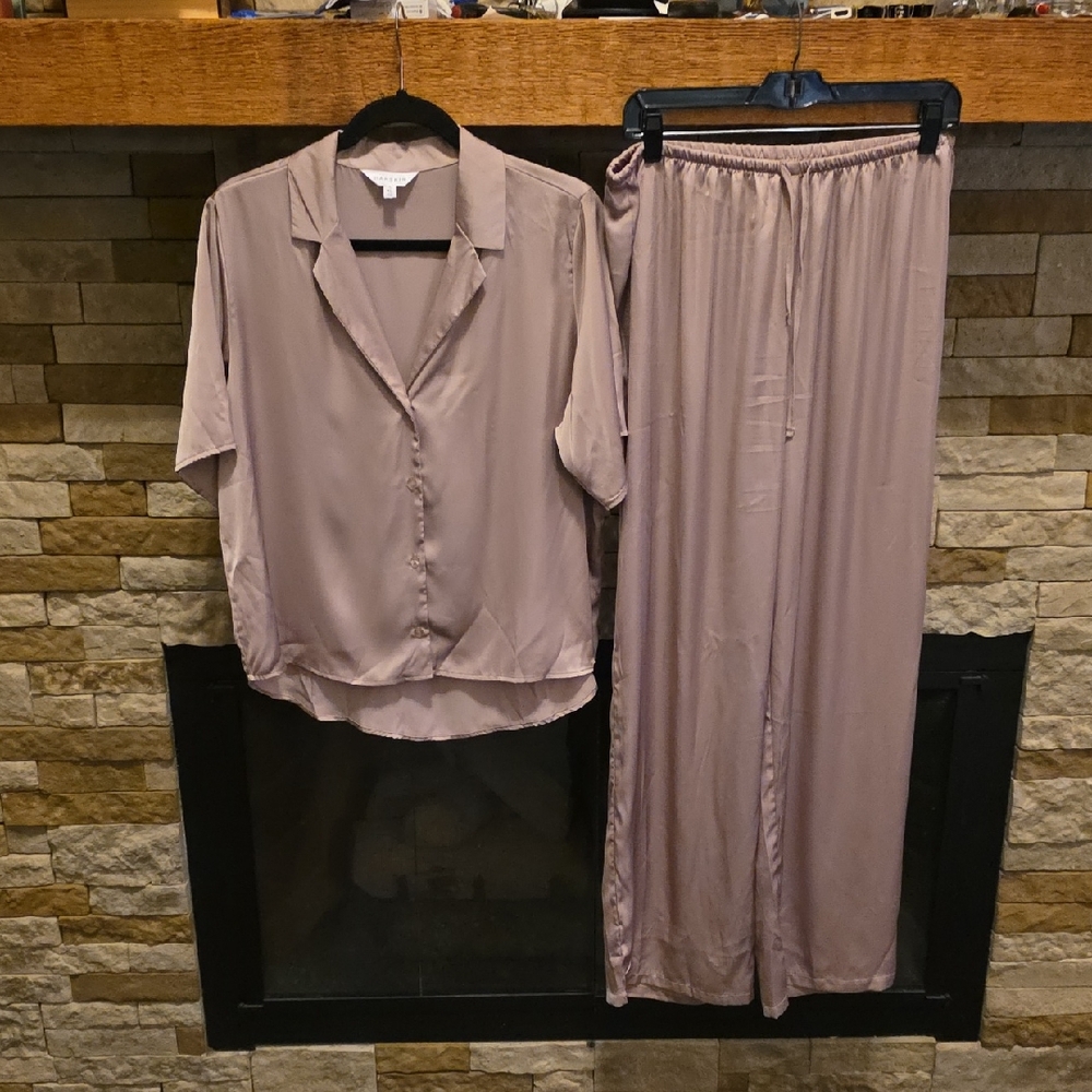 Danskin Women's Satin Pajama Set in Taupe